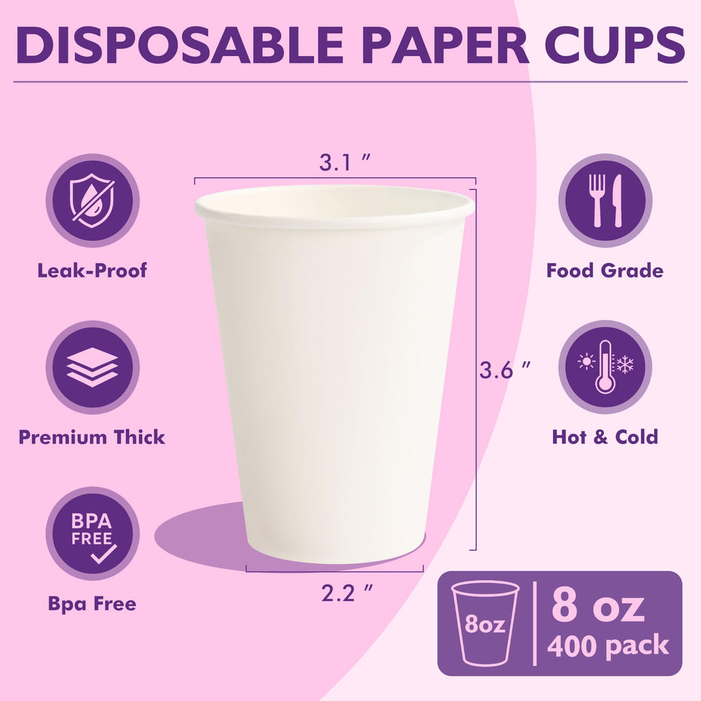Disposable Paper Coffee Cups for Hot Beverages

