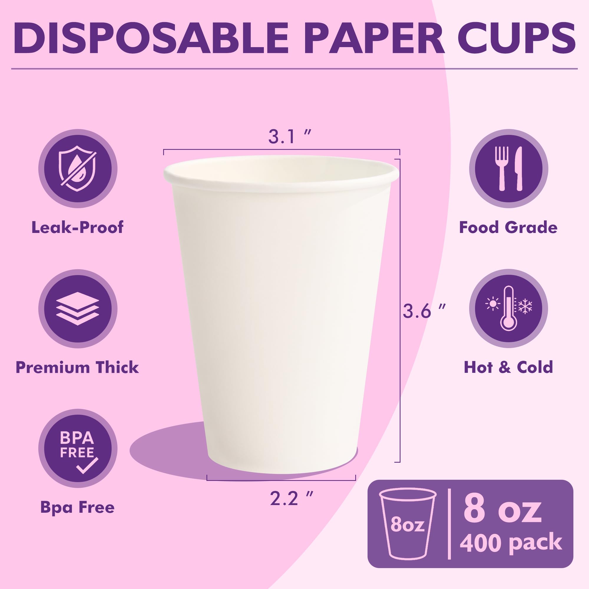 Disposable Paper Coffee Cups for Hot Beverages


