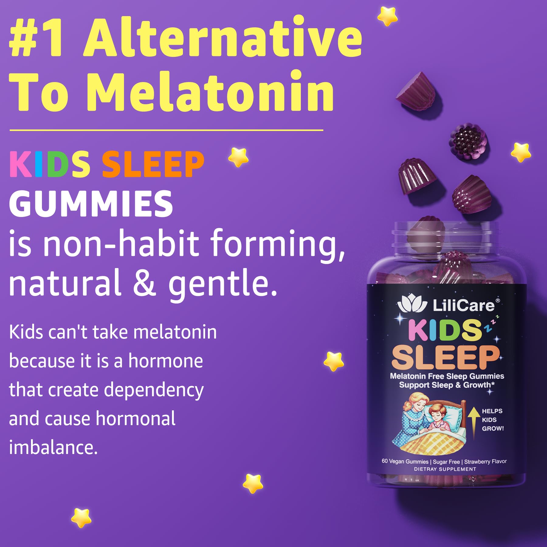 LILICARE Kids Sleep Gummies Melatonin-Free Sleep Aid

