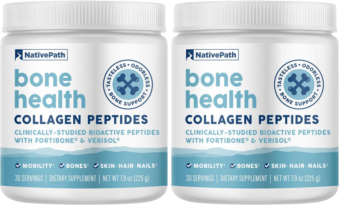 NativePath Bone Health Collagen Peptides Type 1 & 3 with Fortibone & Verisol