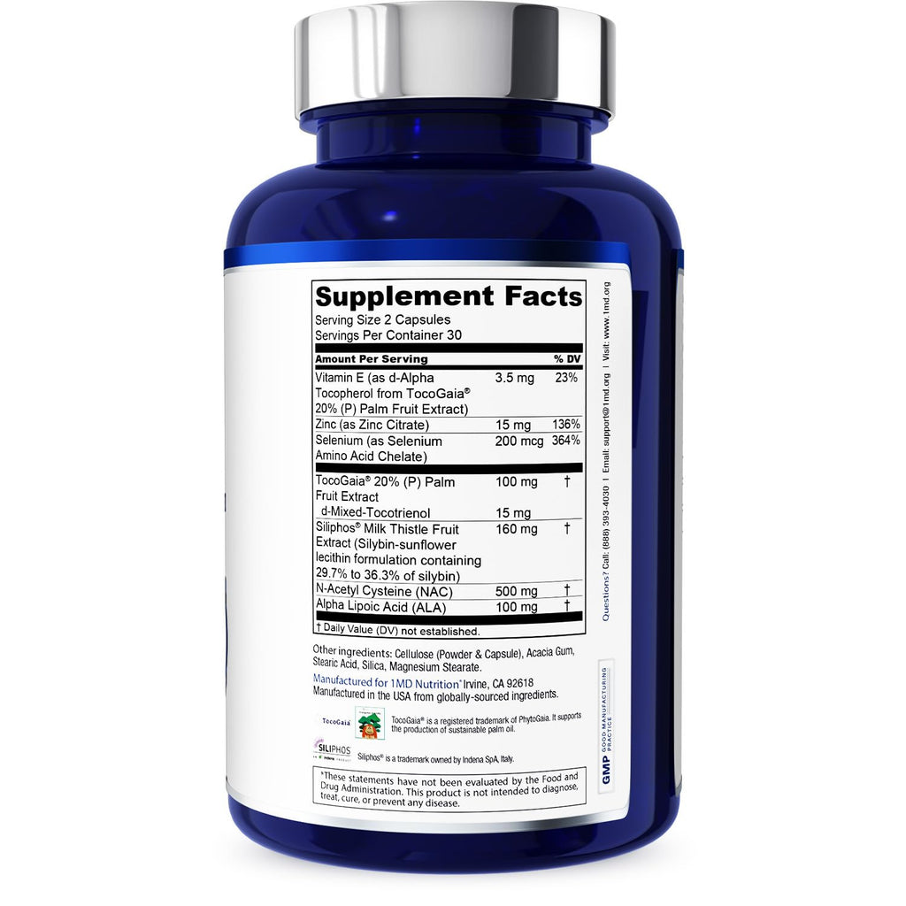 1MD LiverMD Liver Support with Siliphos Milk Thistle & NAC

