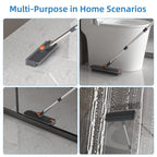 Scrub Brush with Long Handle 3-in-1 Floor Scrubber Squeegee

