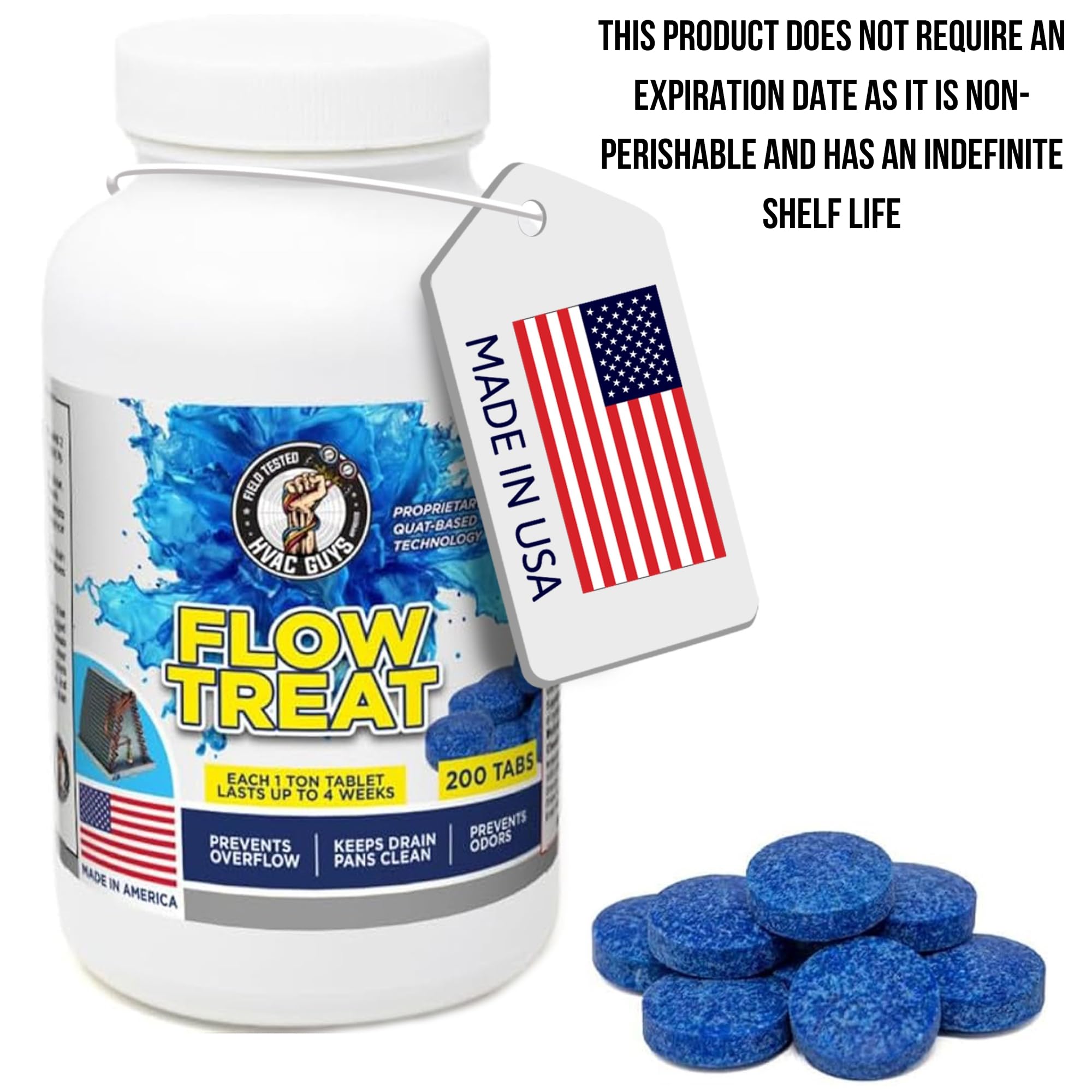 HVAC GUYS Flow Treat Tabs - AC Drain Cleaner

