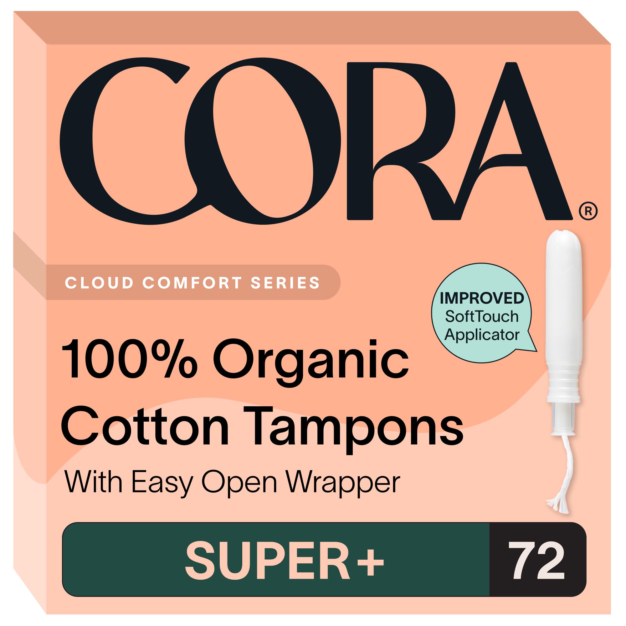 Cora Organic Cotton Feminine Care with Easy-Grip Applicator

