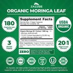 Zazzee USDA Organic Moringa Leaf Extract 20:1


