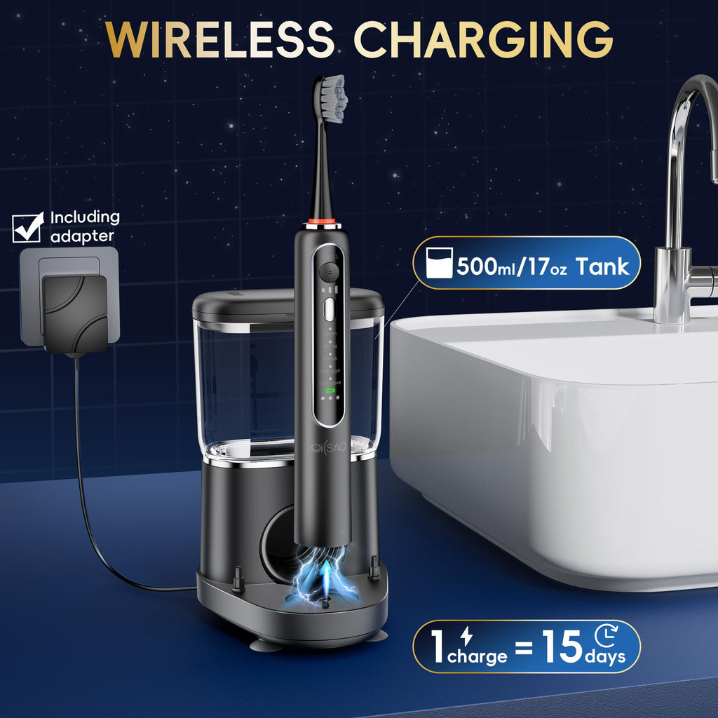 OILSAO 3-in-1 Electric Toothbrush with Water Flosser

