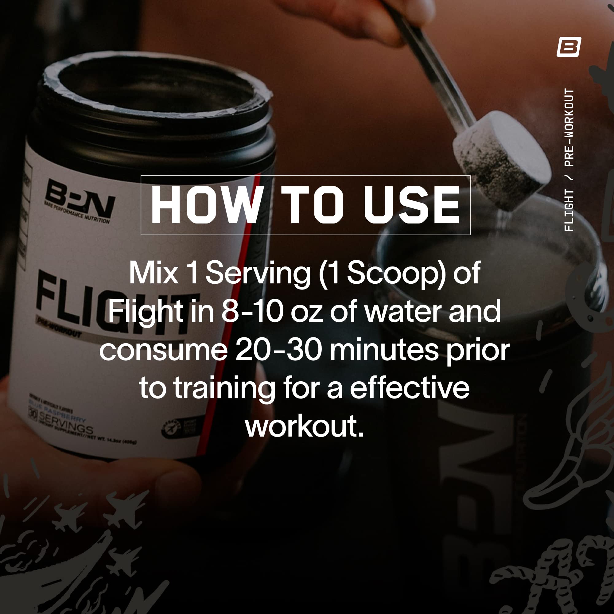Flight Pre Workout Supplement by BARE | Energy & Focus

