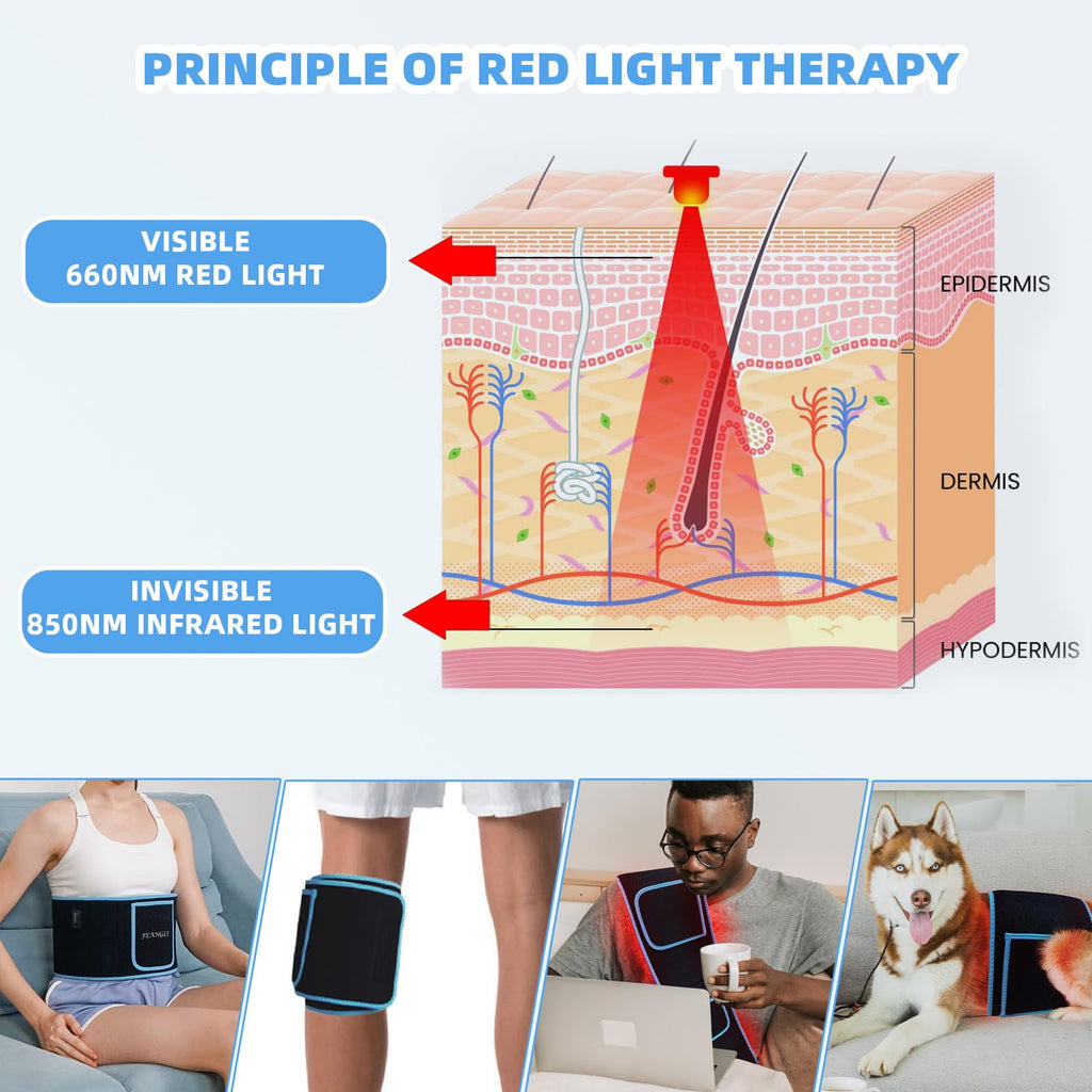 feangli Red Light Therapy Belt 660nm 850nm Wearable LED

