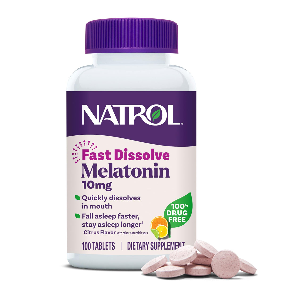 Natrol Melatonin 10 mg Fast Dissolve Tablets – Sleep Aid for Adults