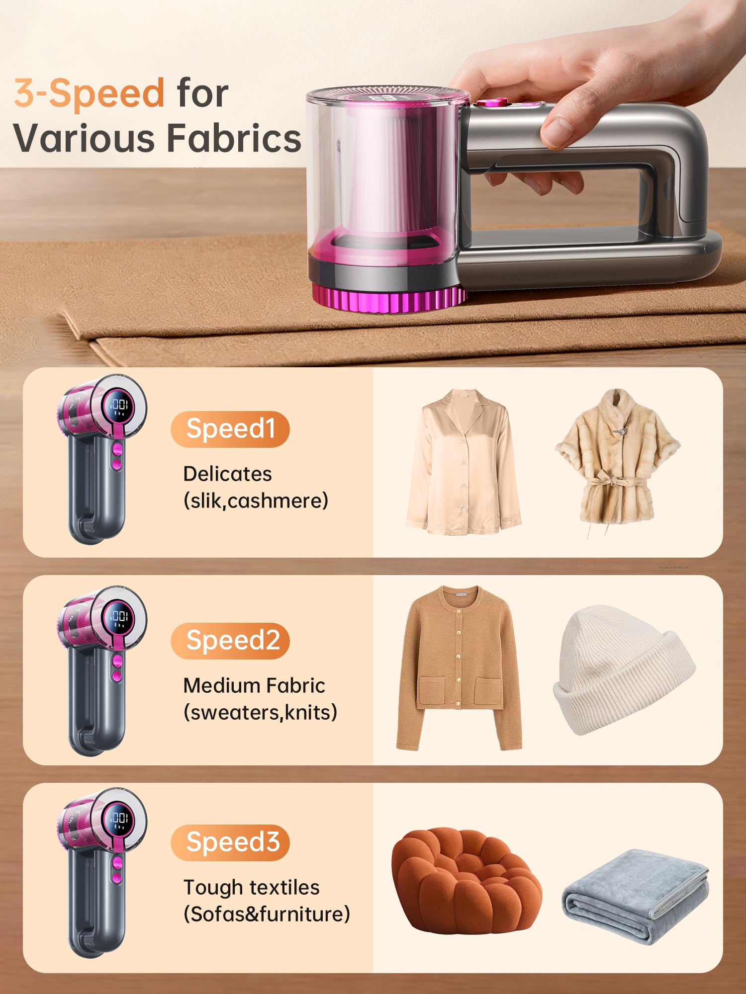 DRFLASH Fabric Shaver LED Display Rechargeable

