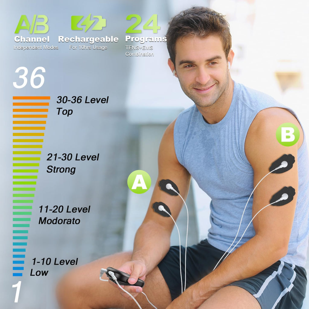CESLIFF Dual Channel TENS EMS Unit with Large LCD

