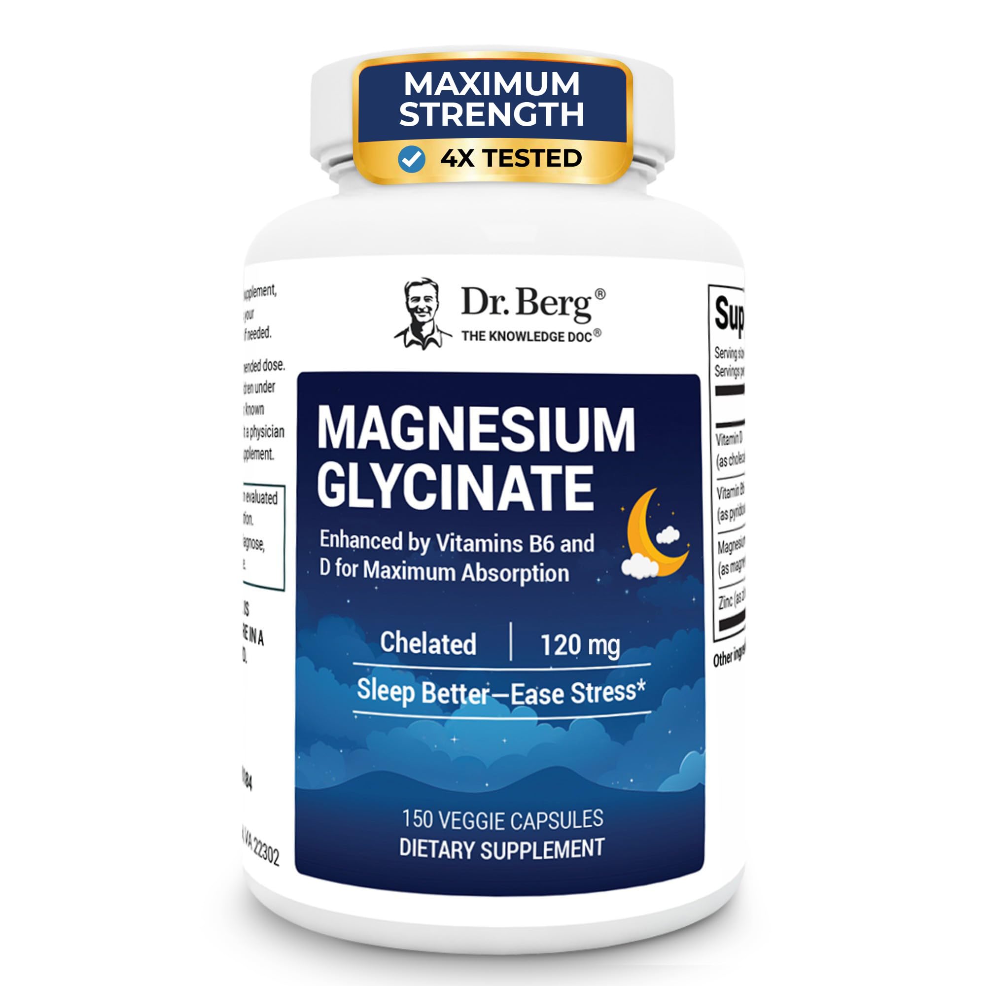 Dr. Berg Magnesium Glycinate with D3, B6 & Zinc | Sleep

