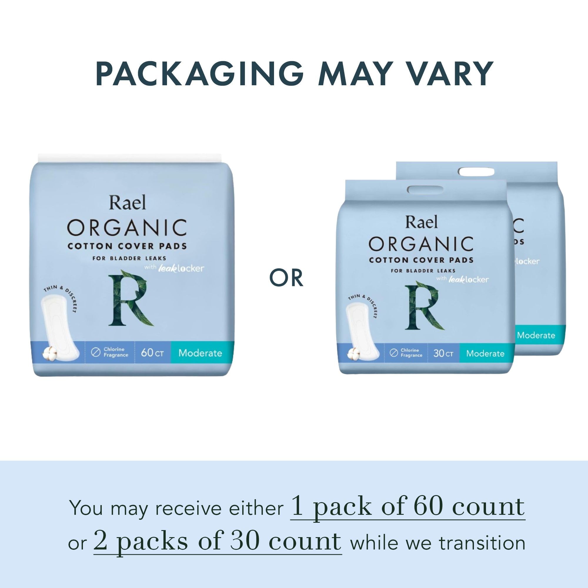 Rael Incontinence Pads for Women - Organic Cotton Cover

