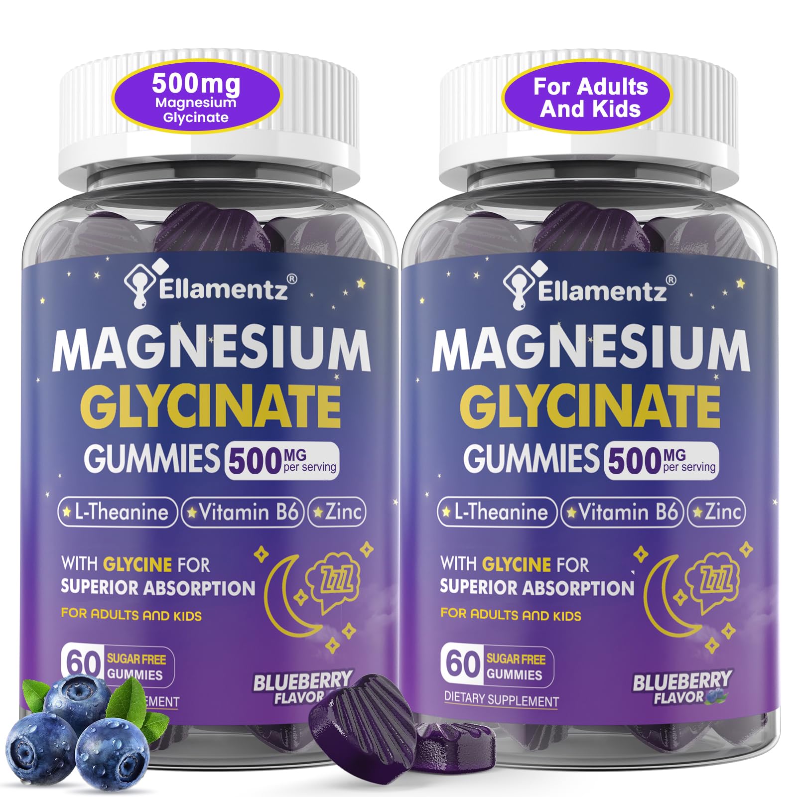 Ellamentz Magnesium Glycinate Gummies for Sleep & Calm