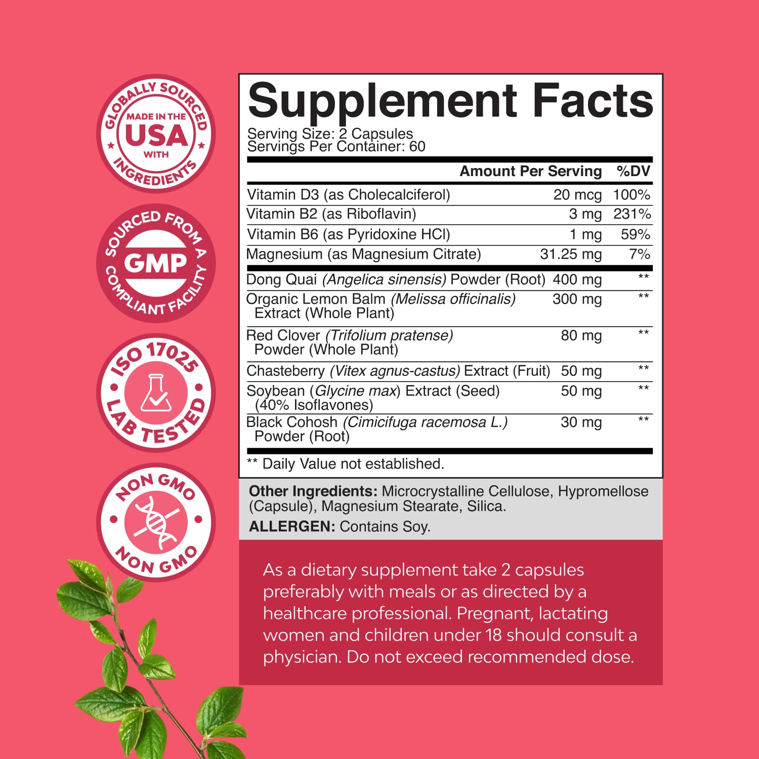 Natures Craft Herbal Menopause Supplement | Hormone Support

