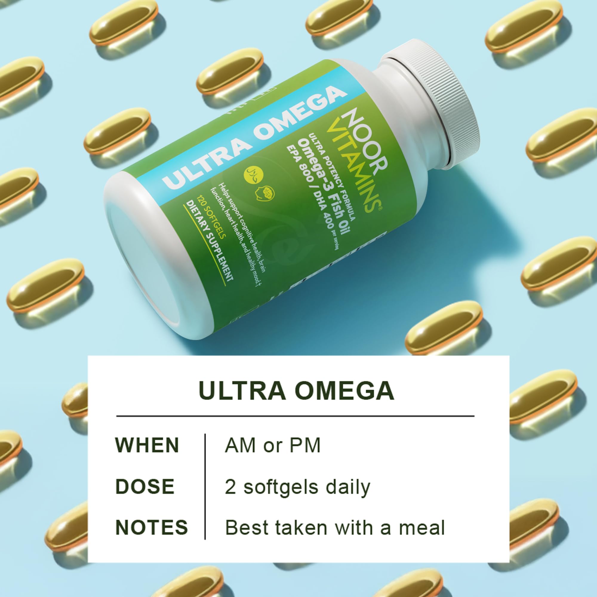 Noor Vitamins Halal Fish Oil Omega-3 Supplement

