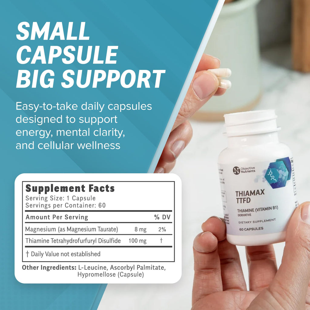 Objective Nutrients Thiamax Thiamine B1 for Energy & Focus

