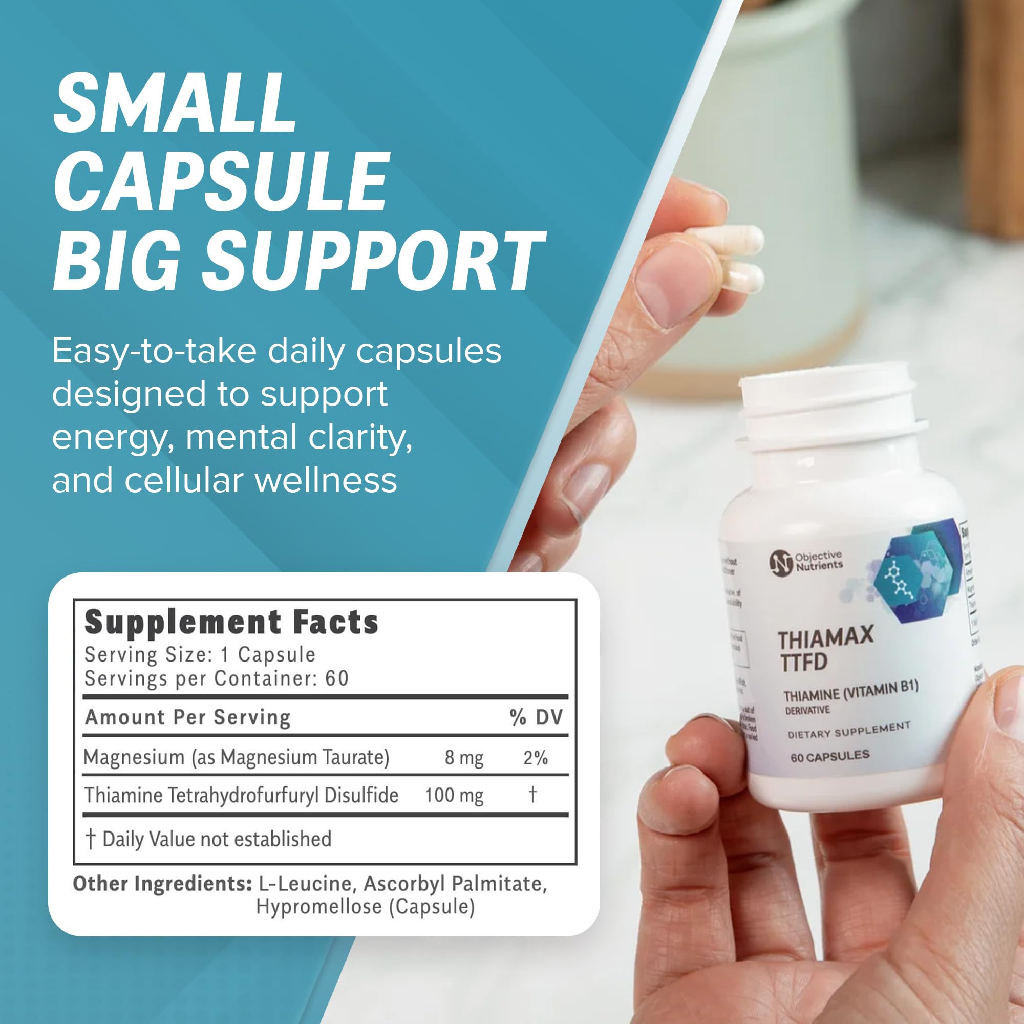 Objective Nutrients Thiamax Thiamine B1 for Energy & Focus

