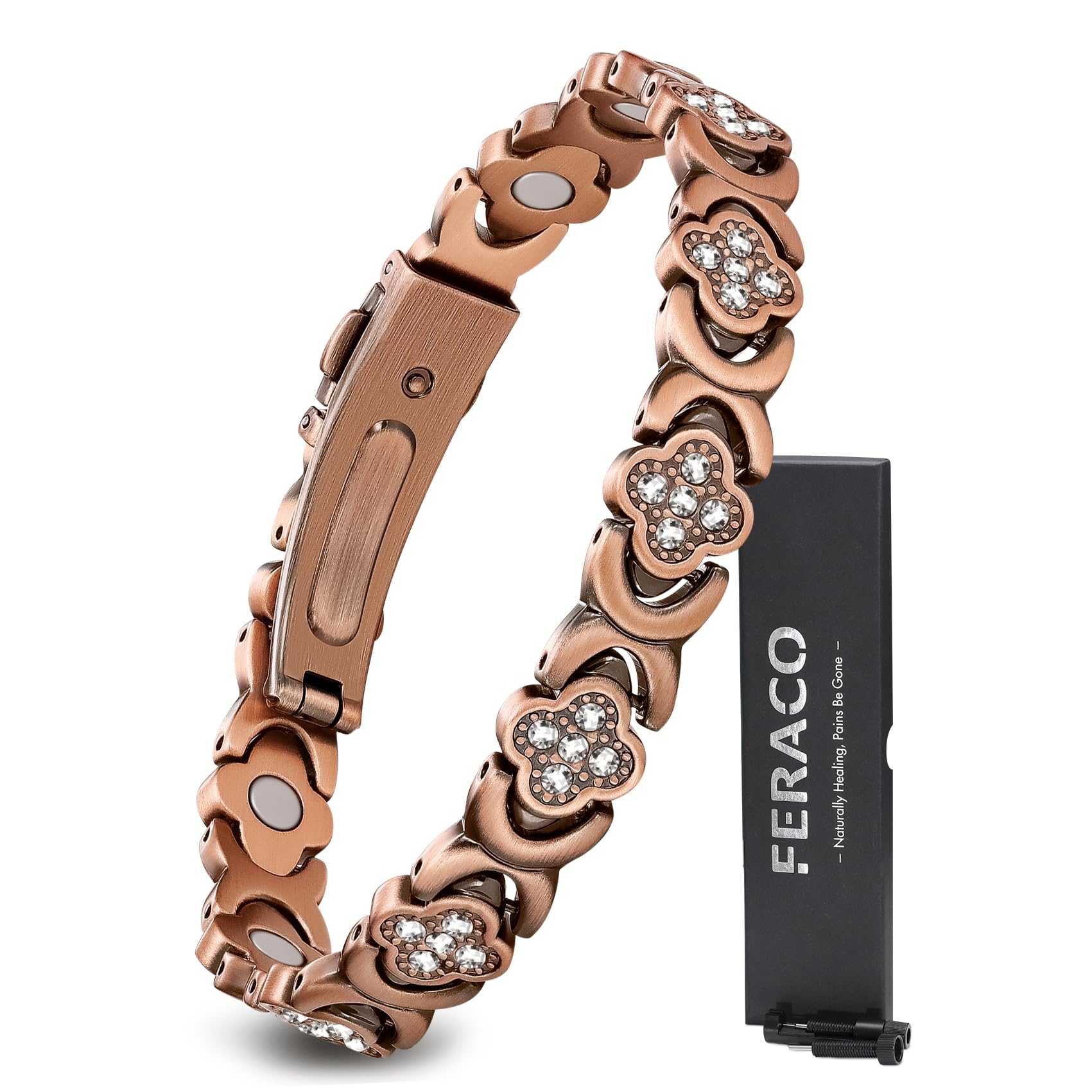 Feraco Magnetic Therapy Bracelet for Women - Adjustable Neodymium Magnet Bracelet