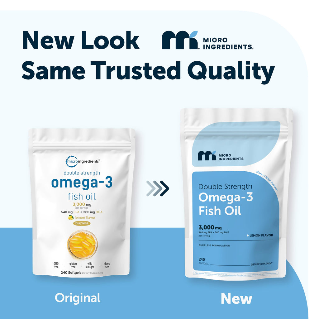 Micro Ingredients Omega-3 Fish Oil Softgels | EPA 540 DHA 360

