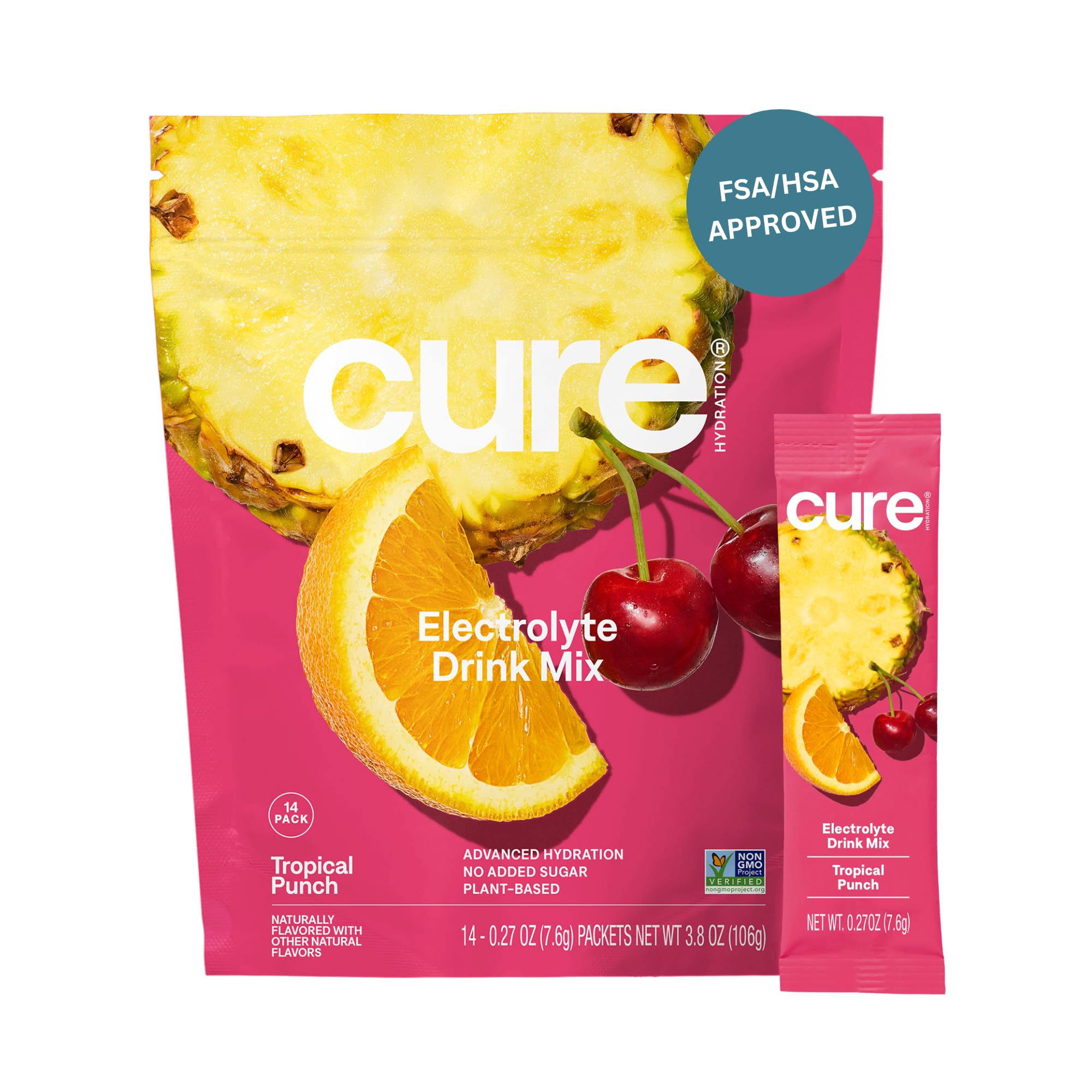 Cure Hydration Plant-Based Electrolyte Drink Mix - No Added Sugar