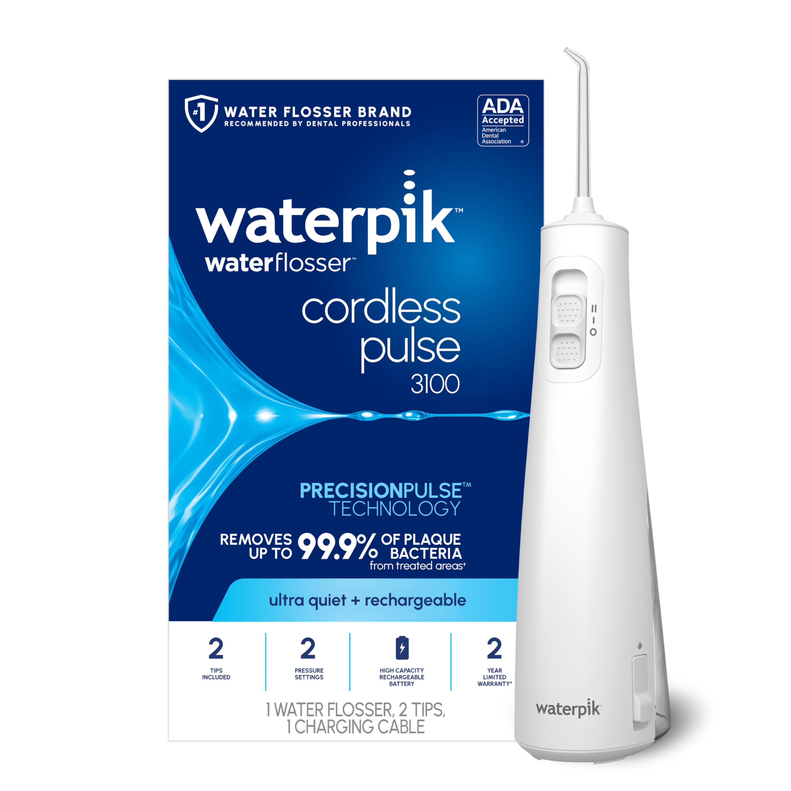 Waterpik Cordless Pulse 3100 Water Flosser for Teeth, Gums, Braces, Travel