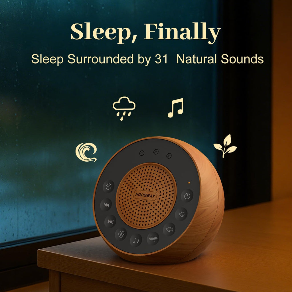 Housbay Sleep Sound Machine - 31 Sounds & Auto-Off Timer

