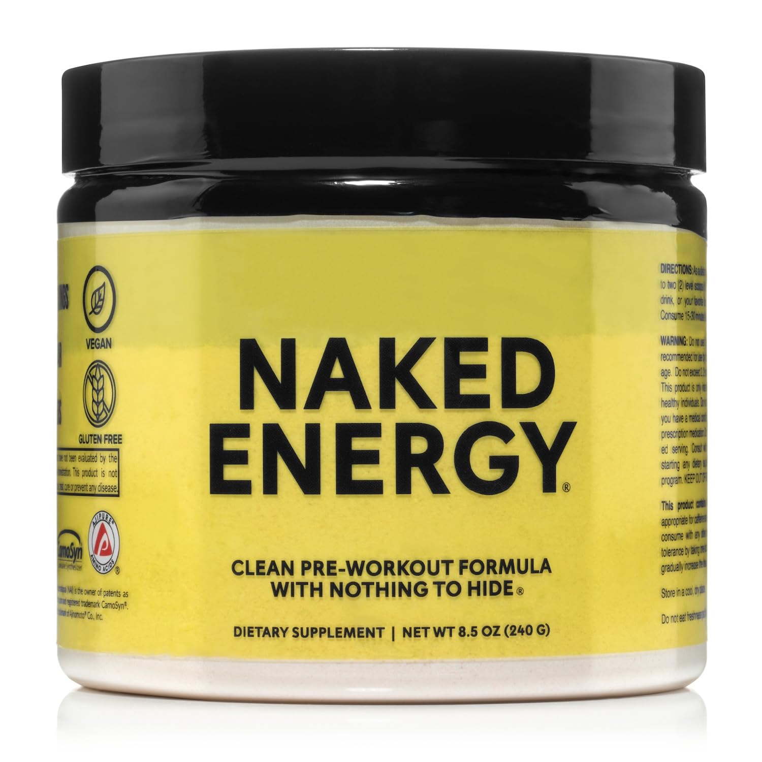 Naked Energy Pre Workout Powder – NSF Certified, Vegan

