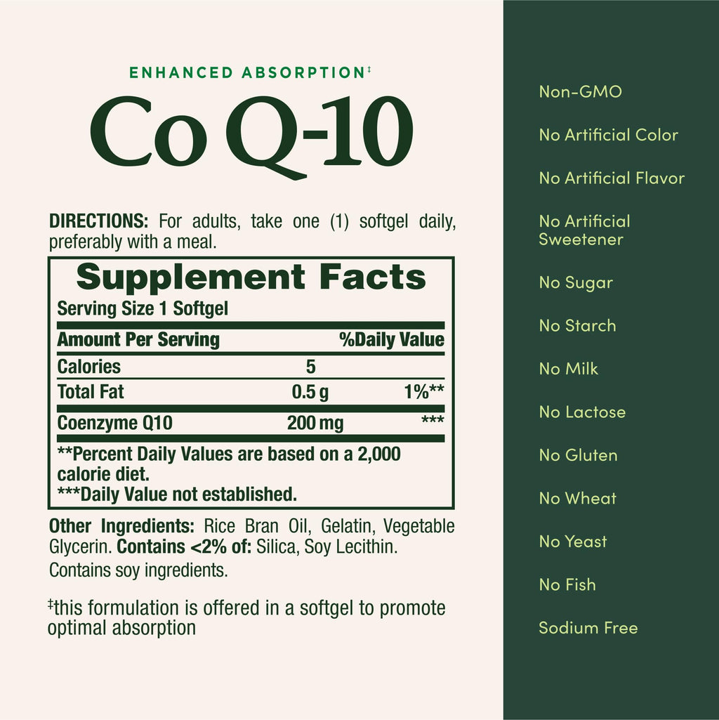 Nature’s Bounty CoQ10 200 mg Softgels for Heart Health

