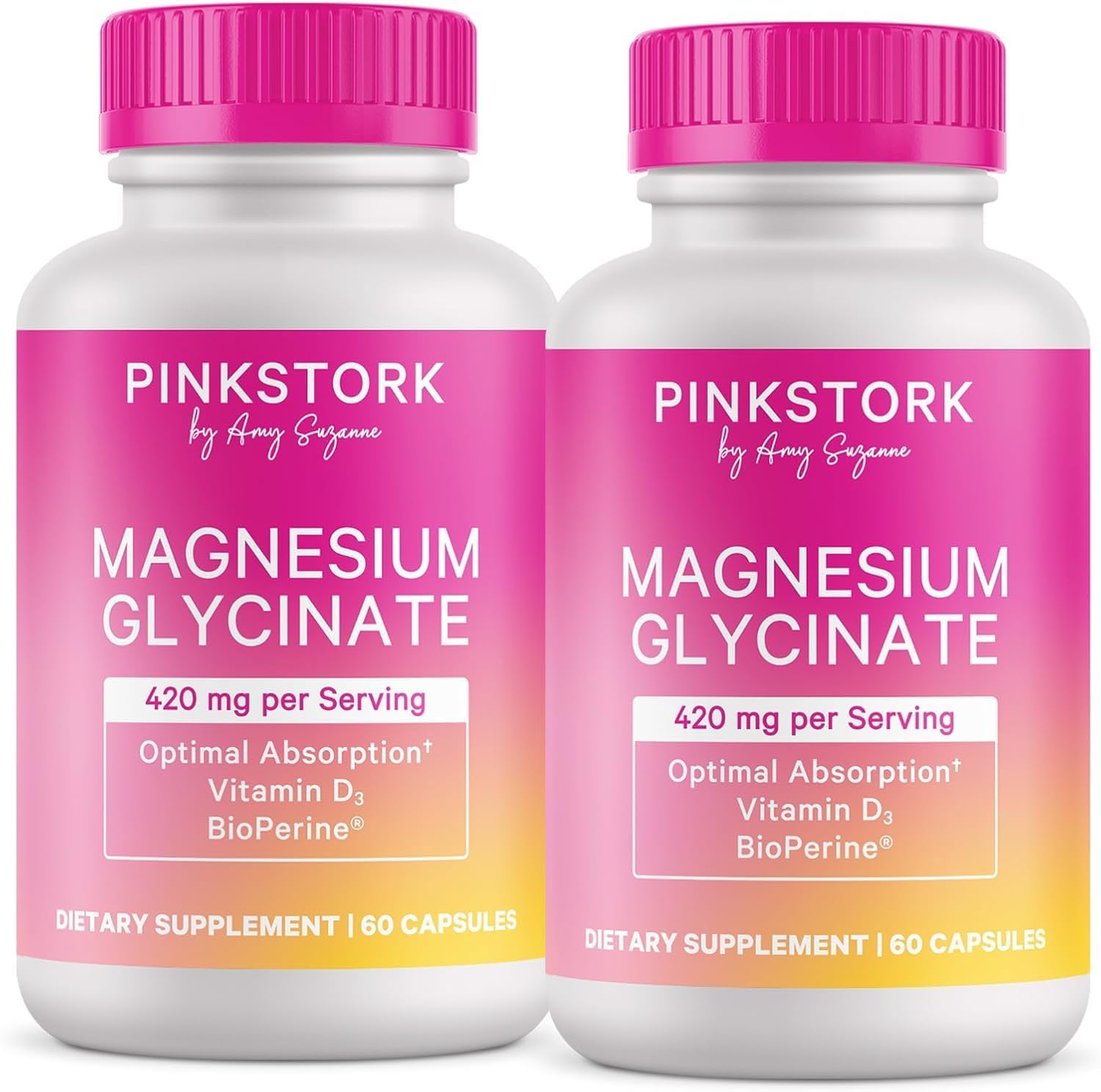 Pink Stork Magnesium Glycinate with Vitamin D Magnesium Supplement for Women