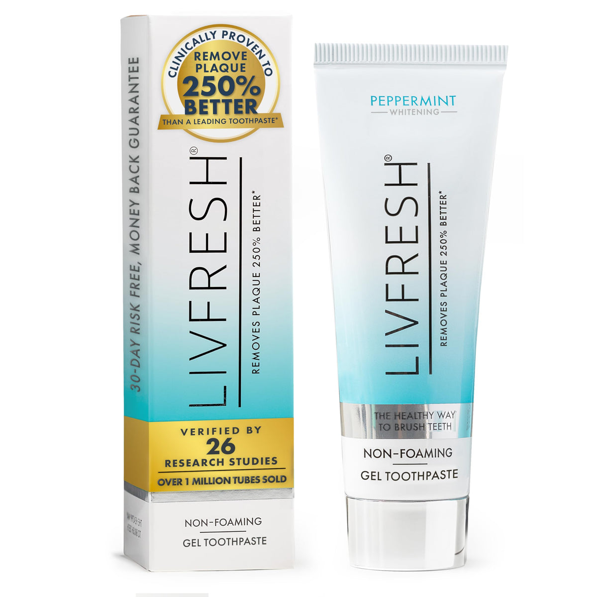 LIVFRESH Toothpaste Gel - SLS-Free Dental Gel for Plaque & Gum Health