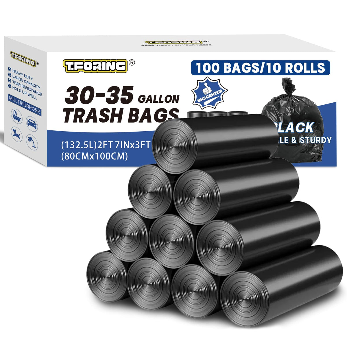 TFORING Heavy Duty Trash Bags for Commercial Use