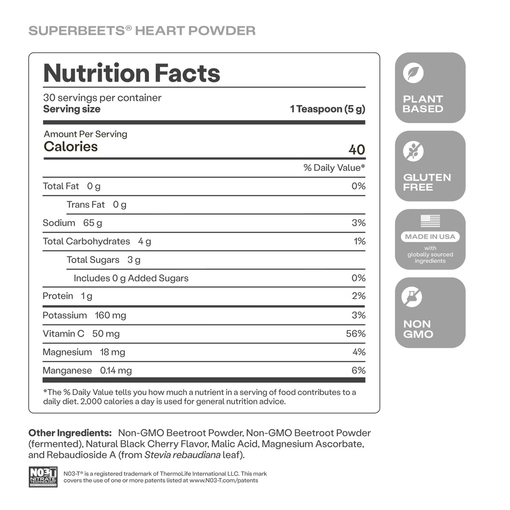 HumanN SuperBeets Beet Root Powder Nitric Oxide Supplement

