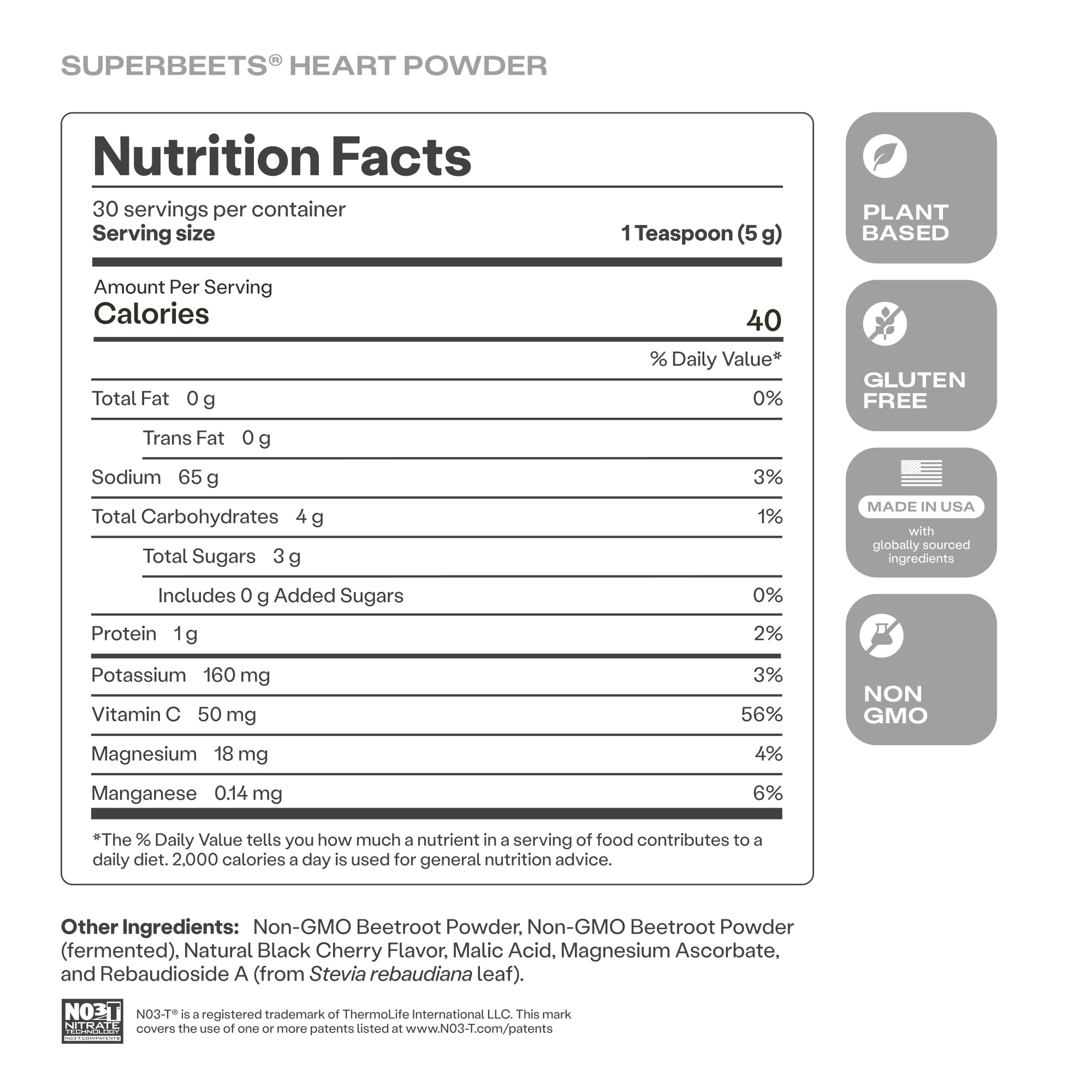 HumanN SuperBeets Beet Root Powder Nitric Oxide Supplement

