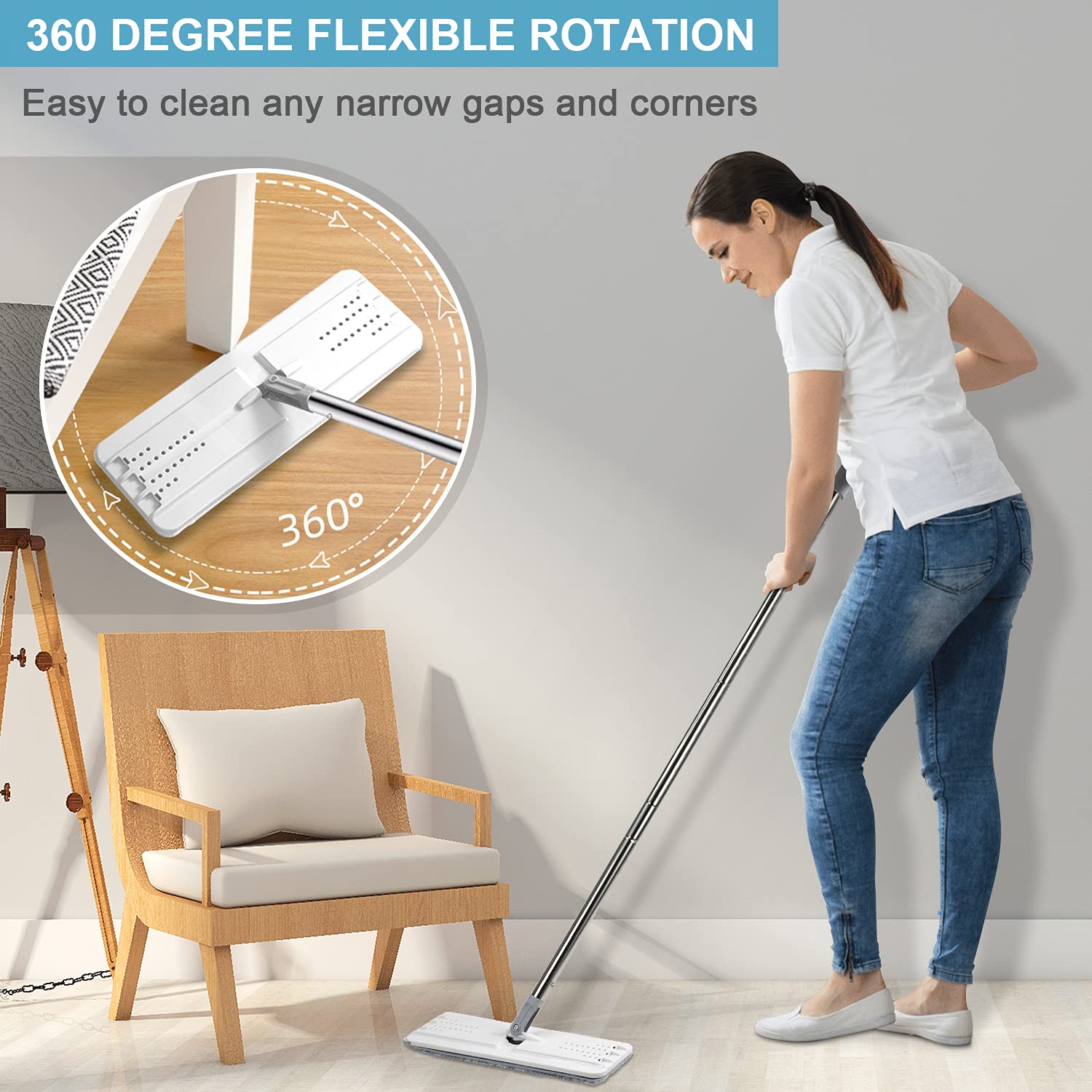 BOSHENG Mop and Bucket Wringer Set for All Floors

