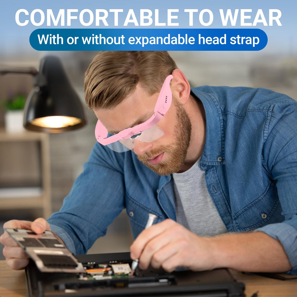 YOCTOSUN Magnifying Glasses with Light Headband Magnifier

