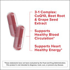 Qunol Beets 3-in-1 Blood Pressure Support CoQ10 & Grape Seed

