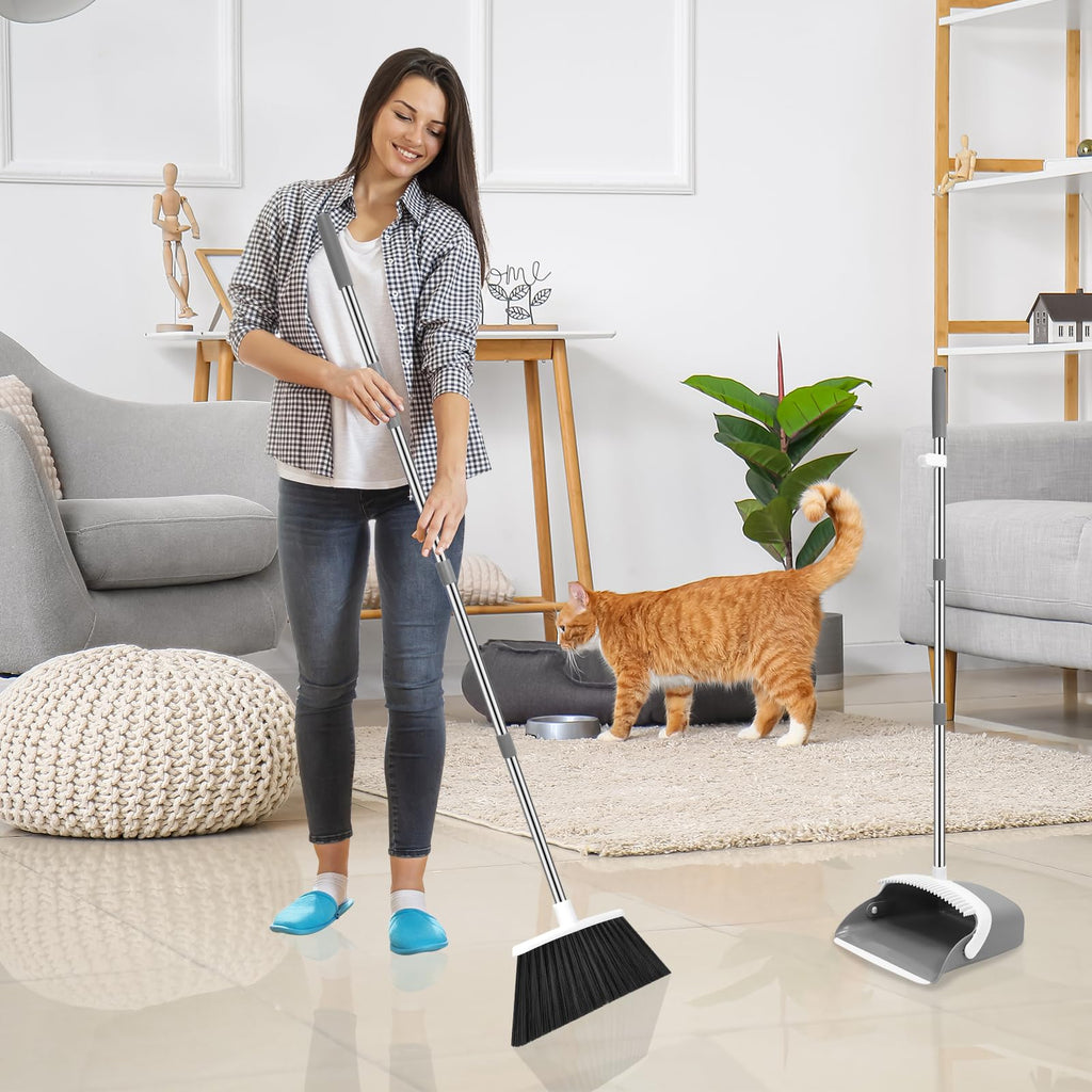 NACENA Broom and Dustpan Set 52-in Handle | Clean Home

