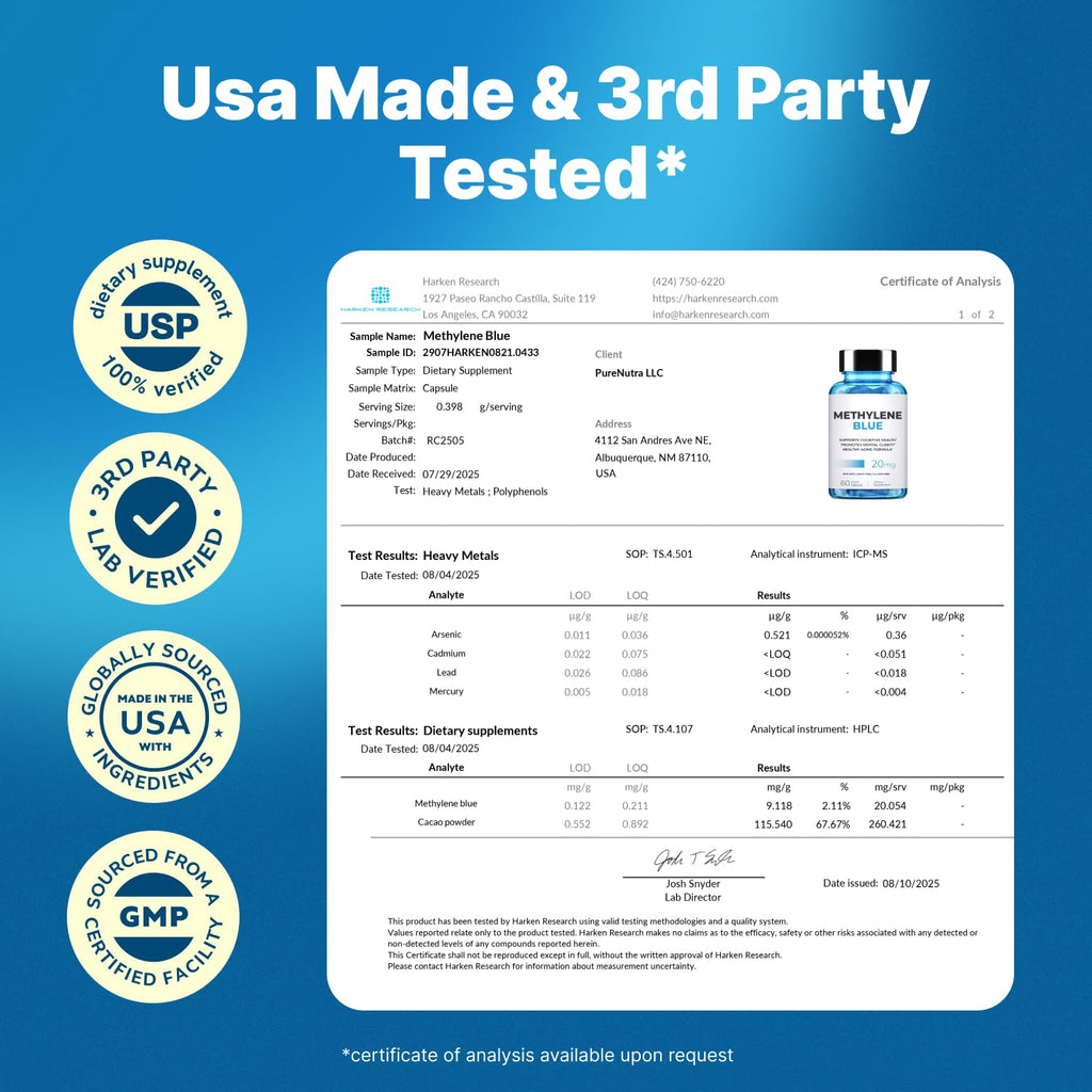 Methylene Blue Capsules | Pharmaceutical-Grade Memory & Focus

