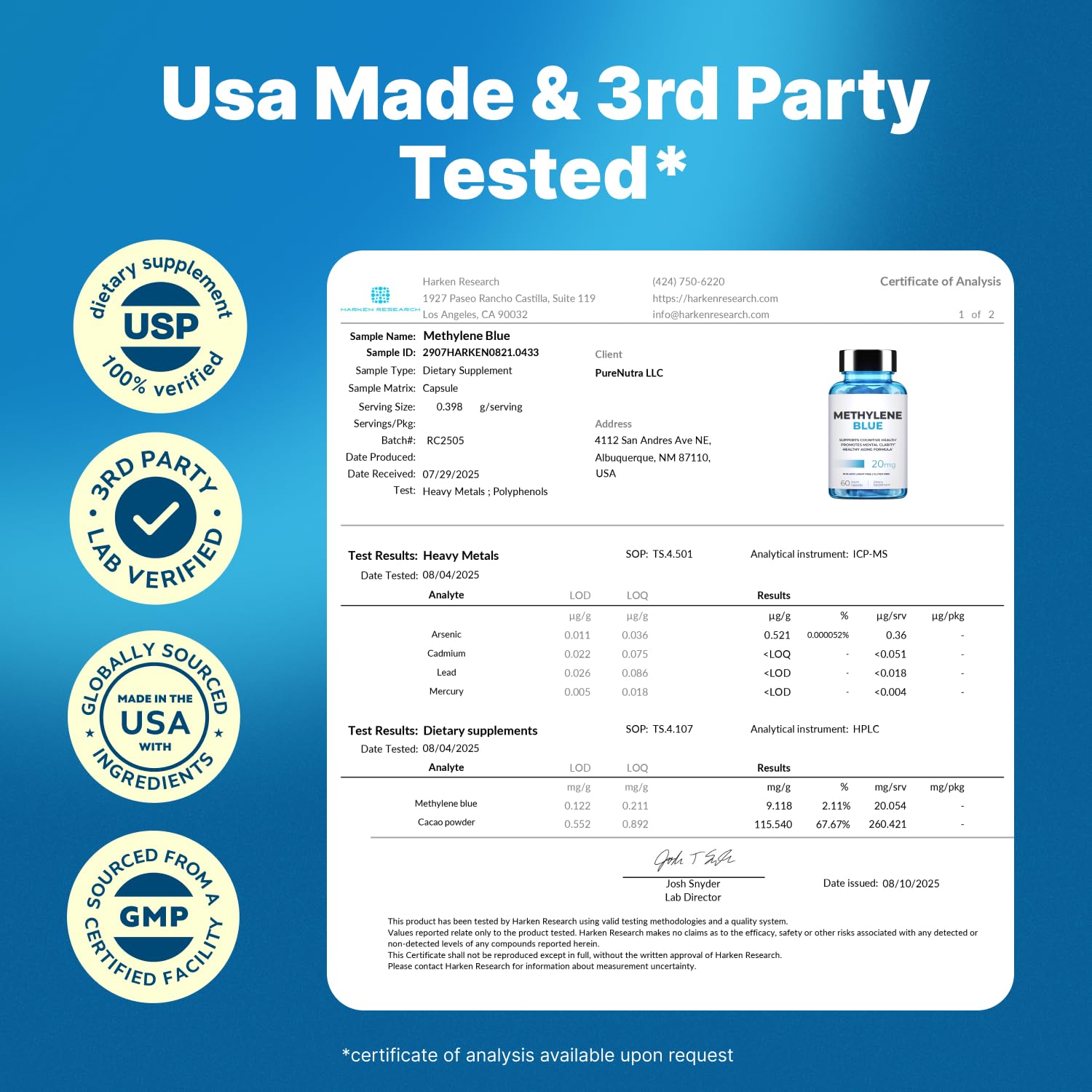 Methylene Blue Capsules | Pharmaceutical-Grade Memory & Focus

