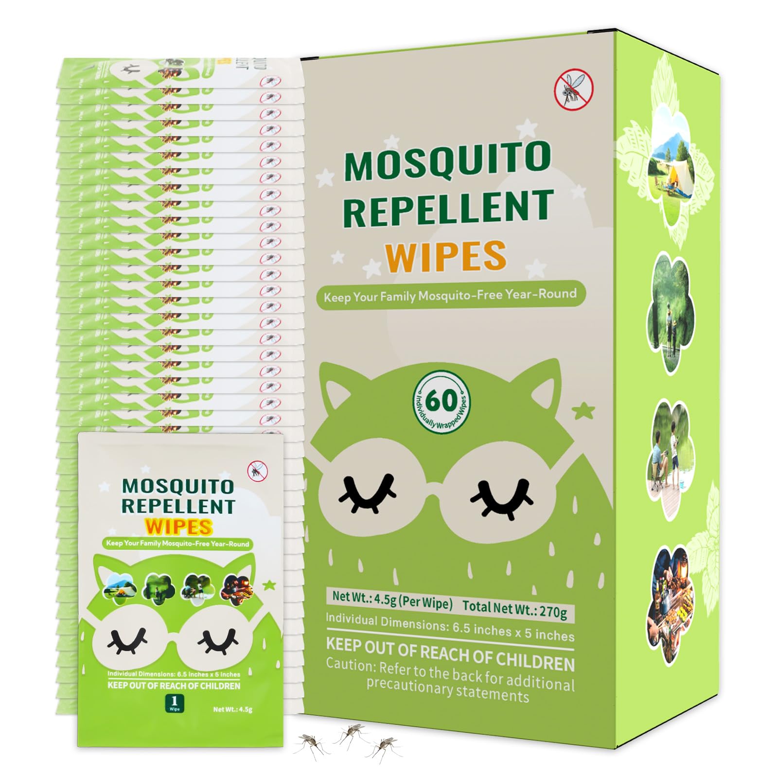 Mosquito Repellent Wipes with Plant-Based Oils