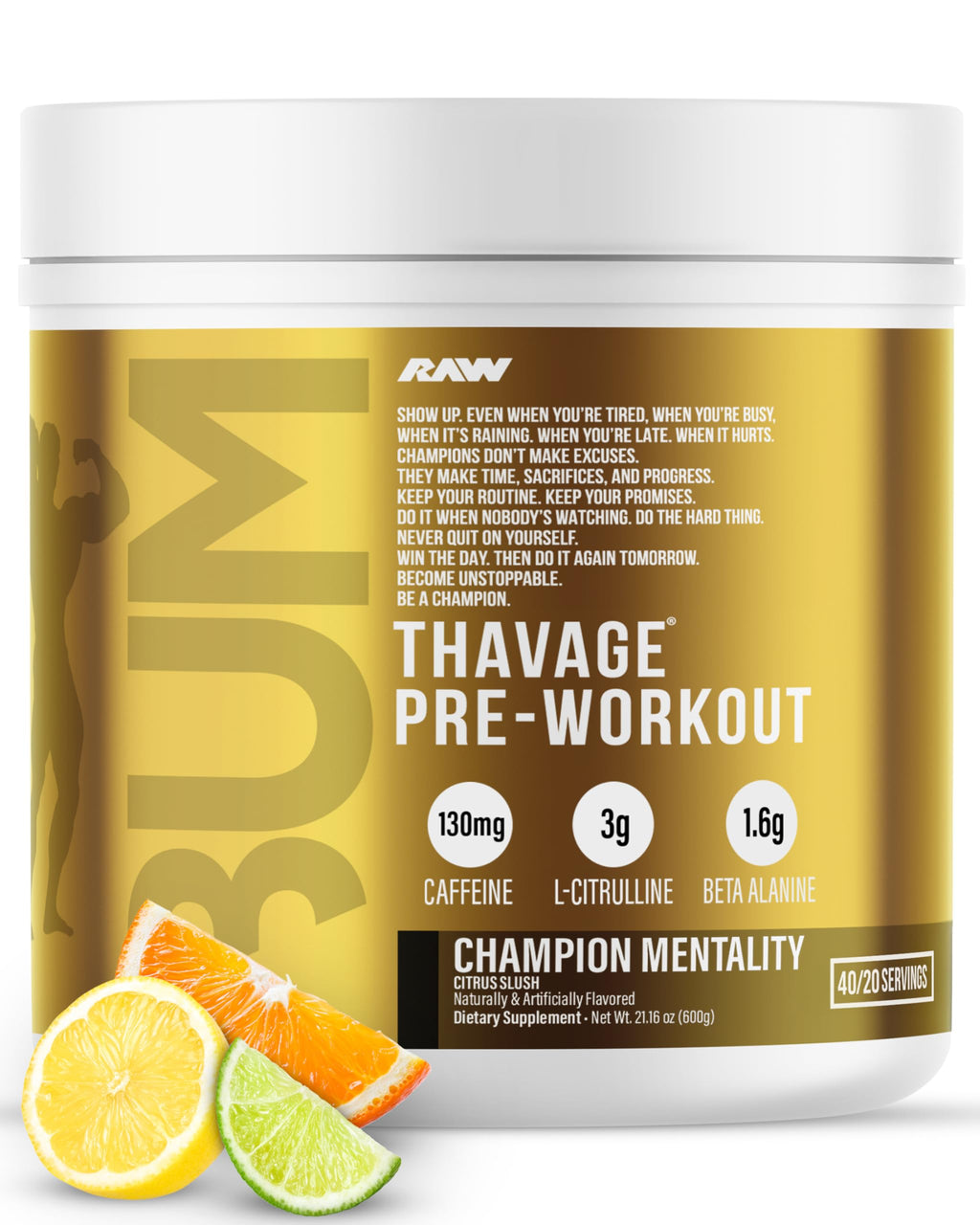 RAW Nutrition Pre-Workout Powder for Energy, Focus & Performance