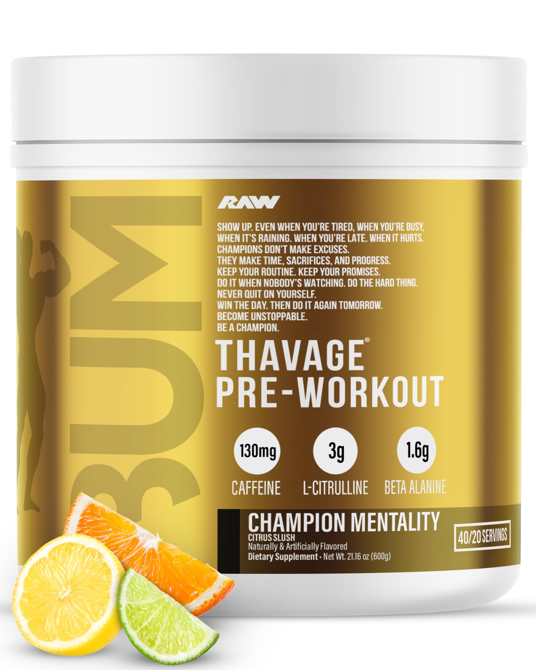RAW Nutrition Pre-Workout Powder for Energy, Focus & Performance