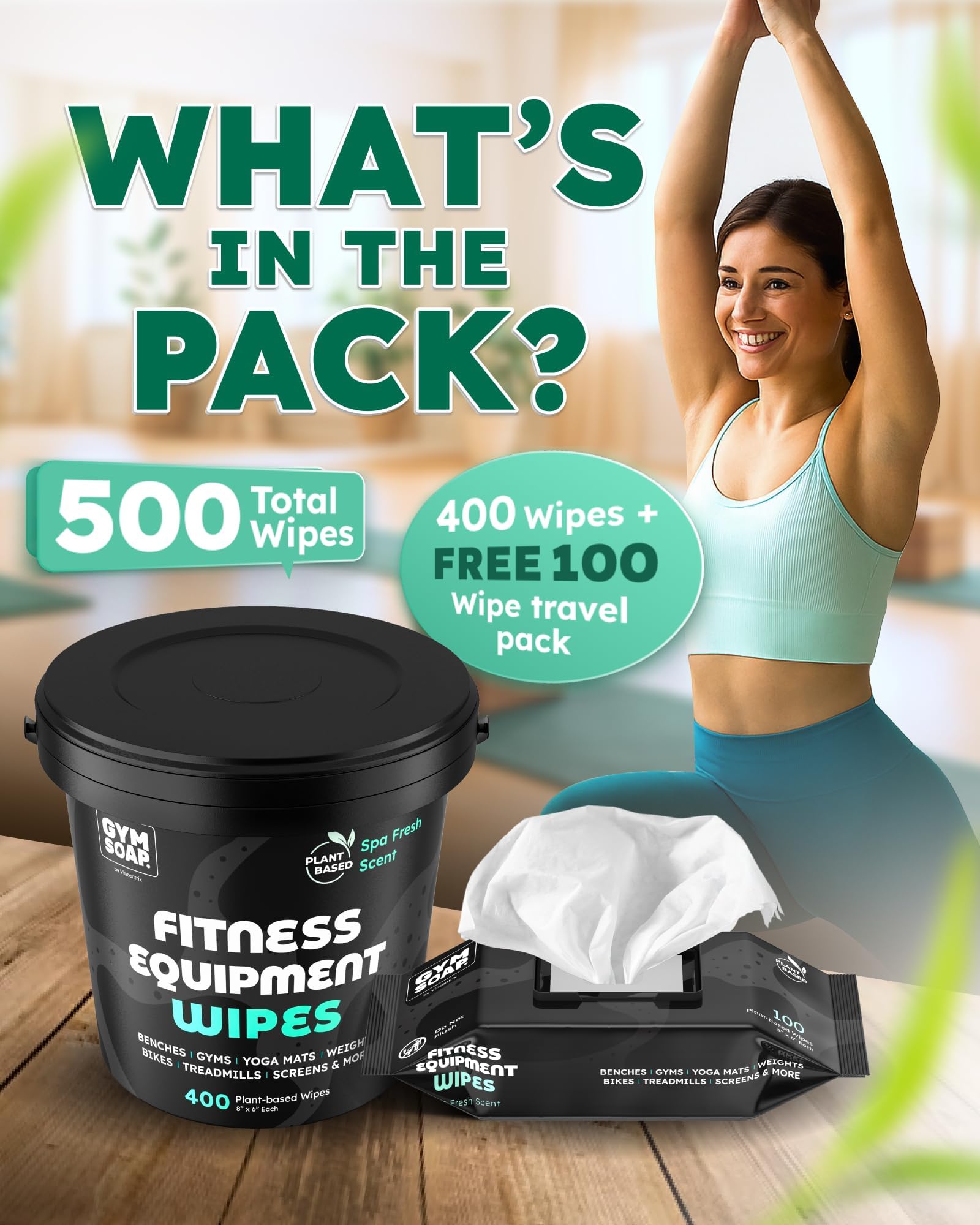GymSoap Plant-Based Gym Equipment Wipes

