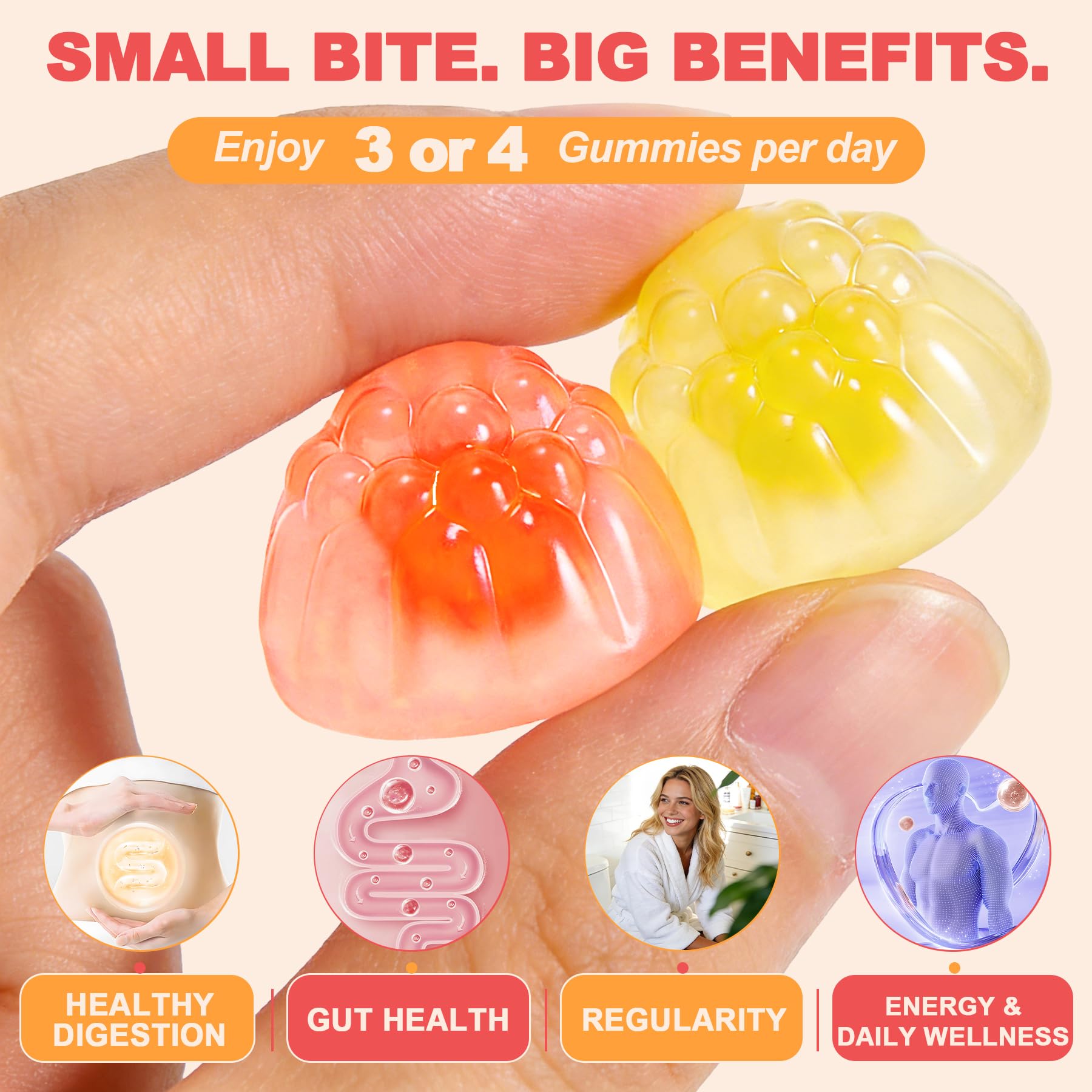 LanranBee Probiotic Fiber Gummies | Digestive Health

