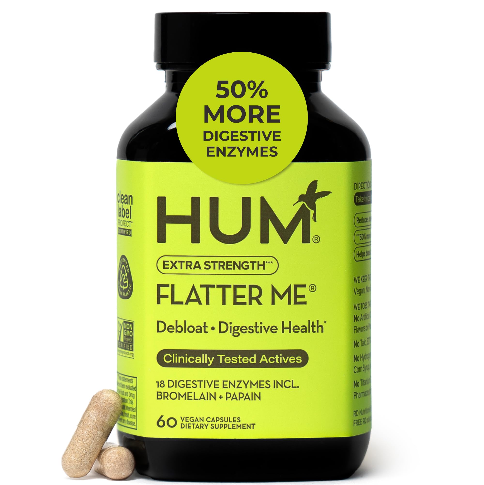 HUM Flatter Me Digestive Enzymes for Debloating and Digestion

