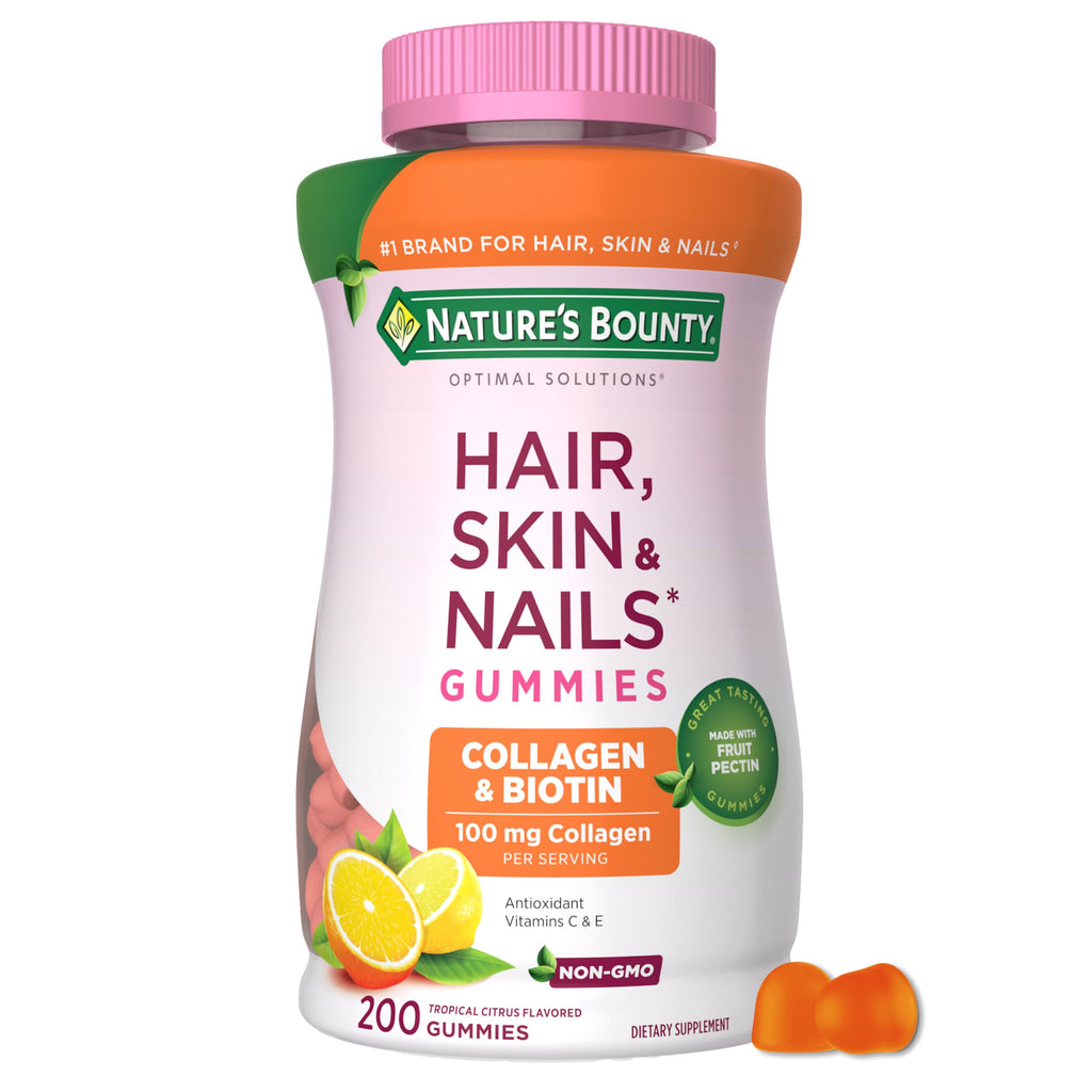 Nature's Bounty Hair Skin Nails Gummies with Collagen Biotin

