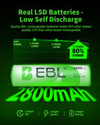 EBL Rechargeable Ni-MH Batteries High Capacity

