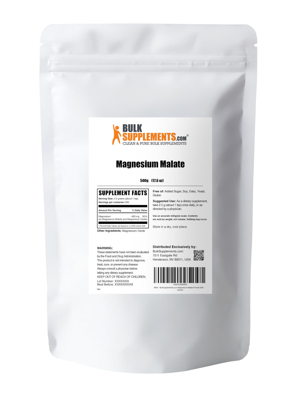 BulkSupplements Magnesium Malate Powder | Gluten Free

