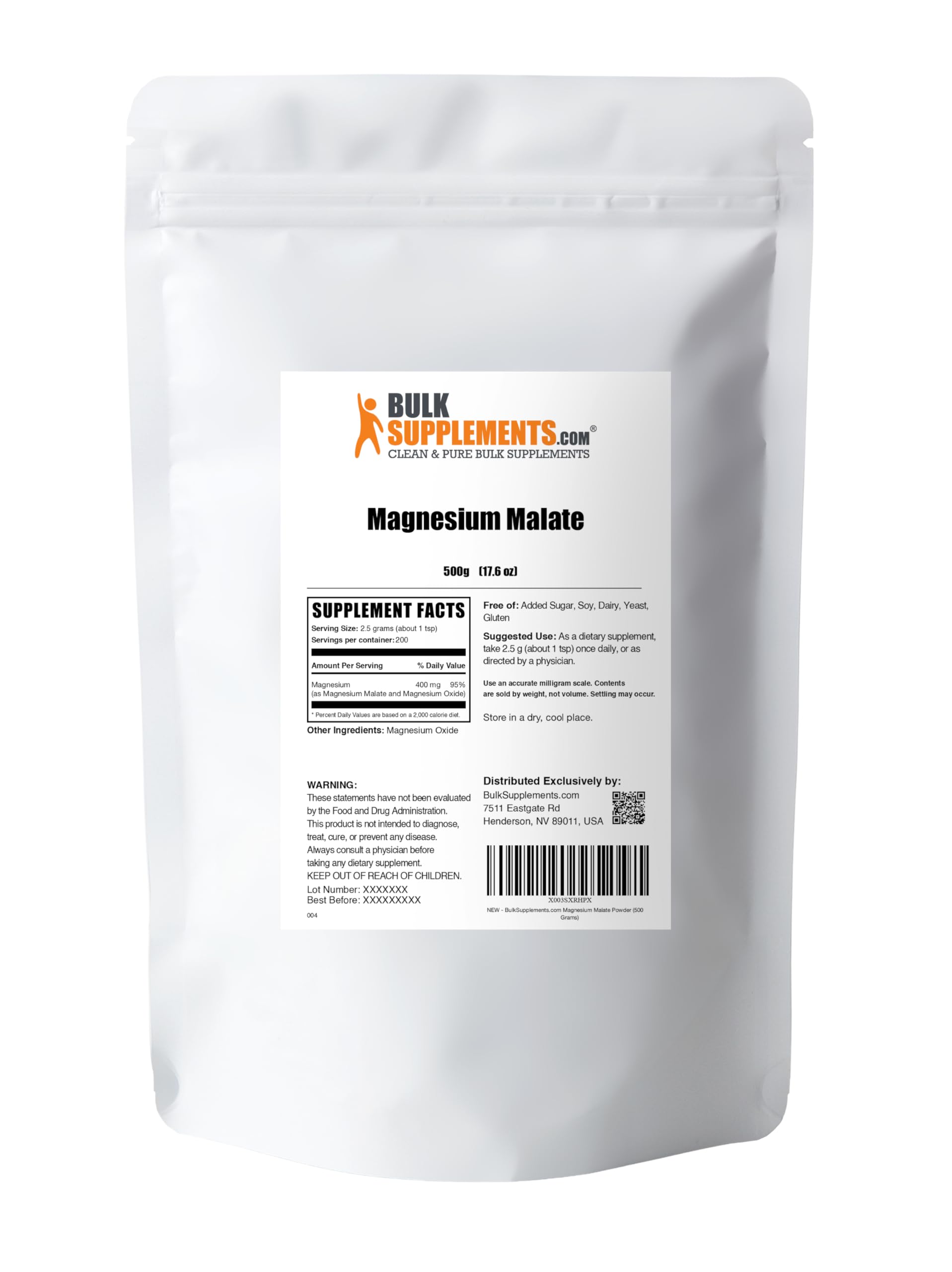BulkSupplements Magnesium Malate Powder | Gluten Free

